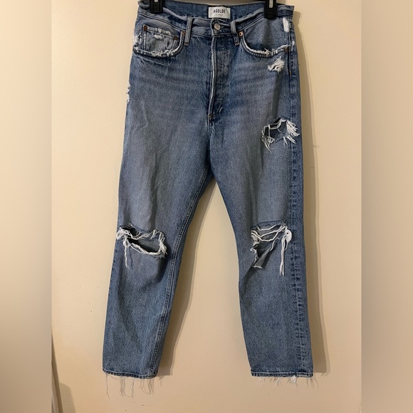 Agolde 90s pinch waist high rise straight distressed - Picture 1 of 5